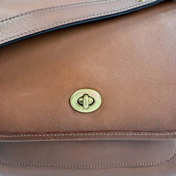 Coach Rambler 1941 Saddle Glovetanned‎ Leather Turnlock Brown Crossbody Bag - Picture 5 of 16